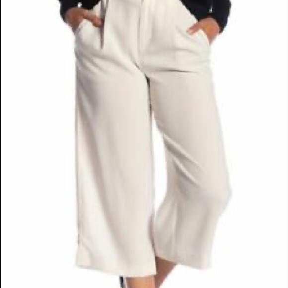 Vince Cropped Palazzo Pants Cream Color Size 10